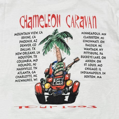 JIMMY BUFFETT CHAMELEON CARAVAN TOUR 1993 WHITE GIANT XL 0714