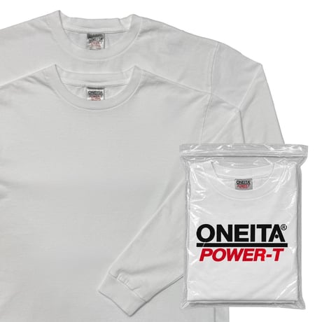 greatLAnd ORIGINAL ONEITA EXCLUSIVE LS PACK TEE / SHORT LENGTH WHITE 2PACK