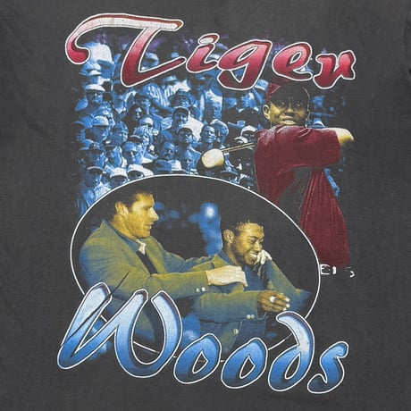 TIGER WOODS RAP DESIGN FADED BLACK XL A007