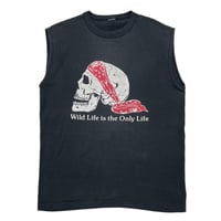 OLD&VINTAGE BANDANA SKULL WILD LIFE ONLY LIFE SLEEVELESS FITS LARGE 4140