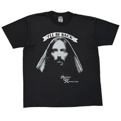 MICHAEL COMS MANISTRIES JESUS FACE BLACK FRUIT OF THE LOOM XL 0664