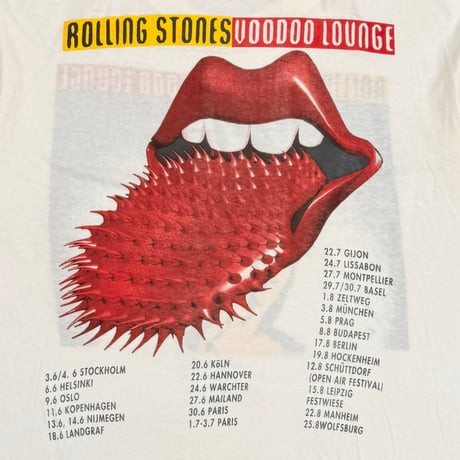 THE ROLLING STONES BACK SPIKE TONGUE VOODOO LOUNGE BOOTLEG WHITE XL 2386