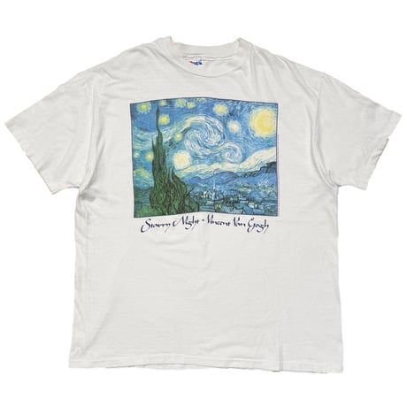VINCENT VAN GOGH STARRY NIGHT WHITE HANES XL 2587
