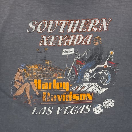 HARLEY DAVIDSON FLAMING EMBLEM LAS VEGAS HANES XL 0305