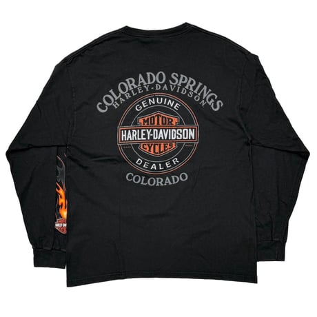 HARLEY DAVIDSON EMBLEM & FLAME POCKET COLORADO LS LARGE  0787