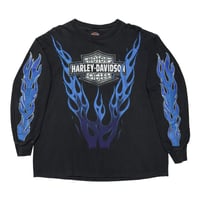 HARLEY DAVIDSON BLUE V FLAME BACK BAER LARGE 7939