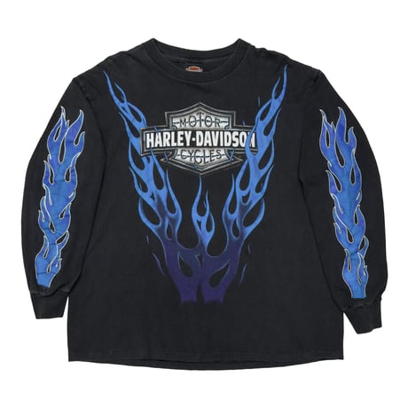 HARLEY DAVIDSON BLUE V FLAME BACK BAER LARGE 7939