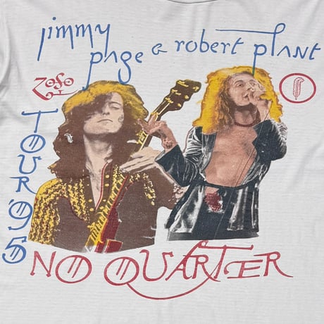 LED ZEPPELIN JIMMY PAGE ROBERT PLANT ZOSO TOUR 95 NO QUARTER WHITE FITS XL 4166