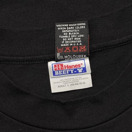 HARLEY DAVIDSON FLAMING EAGLE BLUE EMBLEM LS HANES LARGE 3084