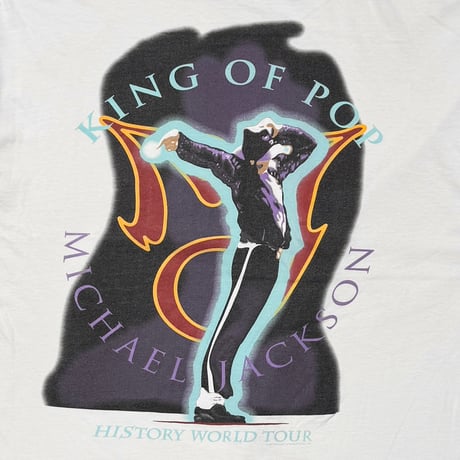 MICHAEL JACKSON KING OF POP HISTORY WORLD TOUR WHITE HANES XL 3651