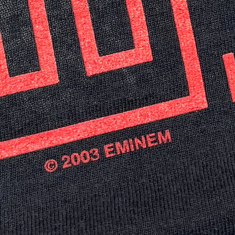 EMINEM THE EMINEM SHOW RED STRIPE TEXT & MONOCHROME FACE 2003 FRUIT OF THE LOOM XL 8175