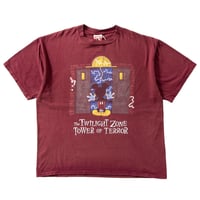 DISNEY VINTAGE THE TWILIGHT ZONE TOWER OF TERROR BURGUNDY FITS XL 1582