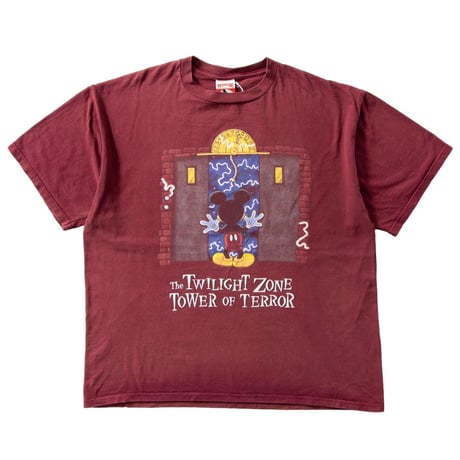 DISNEY VINTAGE THE TWILIGHT ZONE TOWER OF TERROR BURGUNDY FITS XL 1582