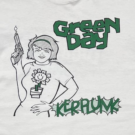 GREEN DAY KERPLUNK LOOK OUT RECOARDS WHITE FRUIT OF THE LOOM LARGE 9595