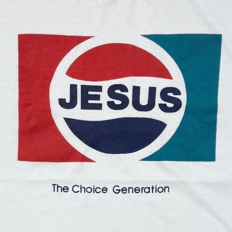 OLD&VINTAGE JESUS PEPSI PARODY WHITE SCREEN STARS XL 9289