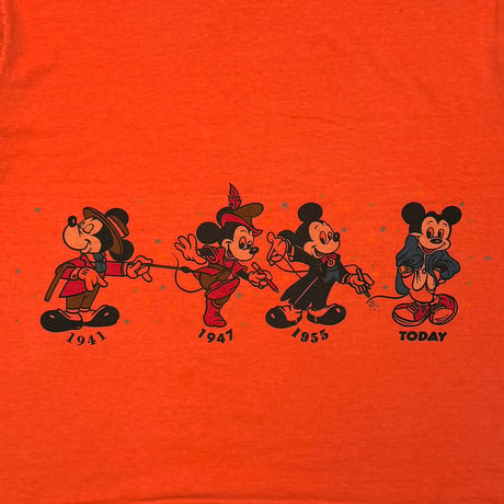 DISNEY VINAGE MICKEY THROUGH THE YEARS ORANGE L/XL 1229