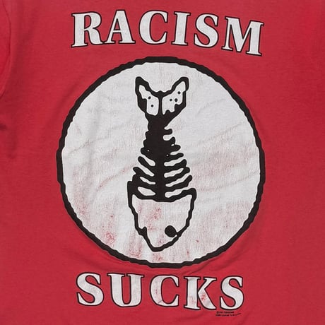 FISH BONE 1991 RACISM SUCKS FADED RED BROCKUM LARGE 9538