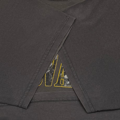 NIRVANA TEXT LOGO WITH SMILE CHARCOAL M&O LARGE 8439
