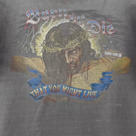 OLD&VINTAGE JESUS BORN TO DIE THAT YOU MIGHT LIVE! FADED BLACK XL 1669