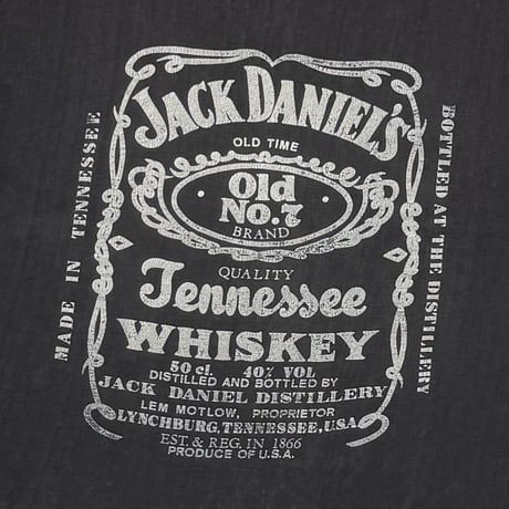 JACK DANIELS LOGO TEE FITS LARGE BLACK 0624