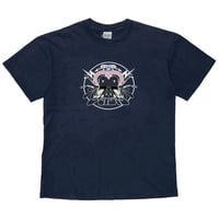 oasis TWIN NUDE NORTH AMERICAN TOUR 2005 NAVY GILDAN FITS LARGE 7451
