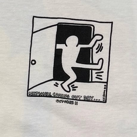 KEITH HERING DOUBLE SIDE WHITE ONEITA LARGE 1127