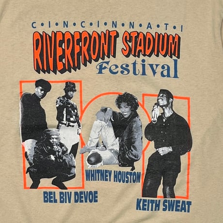 WHITNEY HOUSTON RIVERFRONT STADIUM FESTIVAL BEIGE XL 0538