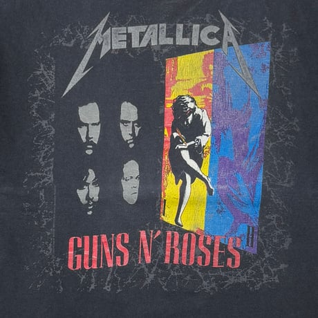 GUNS N' ROSES METALLICA 1992 TOUR FADED BLACK FITS LARGE 5424