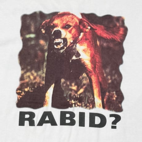 OLD&VINTAGE RABID? DOG PORTRAIT WORLD'S READING VAXXINE WHITE FITS XL A006