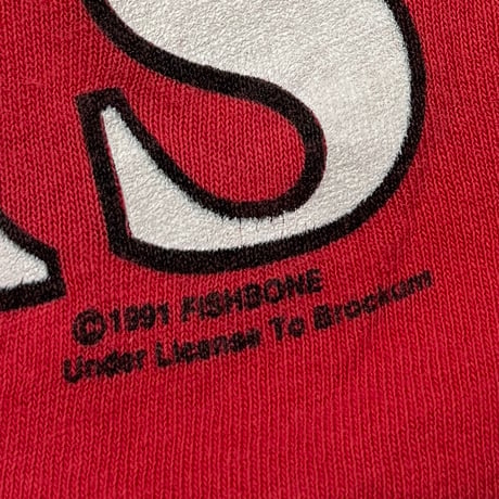 FISH BONE 1991 RACISM SUCKS FADED RED BROCKUM LARGE 9538