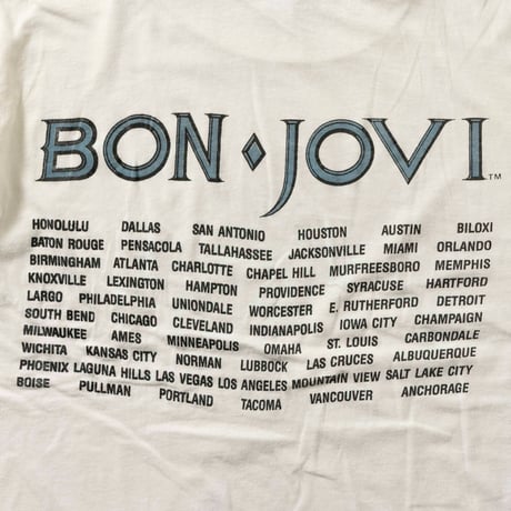 BON JOVI 1988 PORTRAIT BACK YOUR WHITE OSFA FITS XL 9969