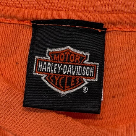 HARLEY DAVIDSON THUNDER & LIGHTNING OVP Nutter Fort ORANGE HANES LARGE 7625