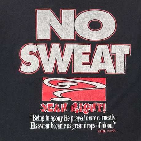 LORD'S GYM NO SWEAT NOT BY MIGHT NOR BY POWER BLACK SOFTEE LARGE 0969