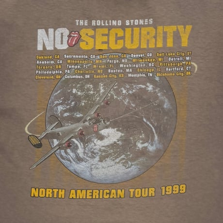 THE ROLLING STONES PADROCK TONGUE NO SECURITY TOUR SLLEVELESS FADED BROWN FITS XL 3278