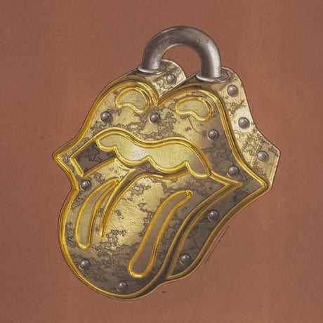 THE ROLLING STONES NO SECURITY PADLOCK TONGUE BROWN GILDAN LARGE 5703