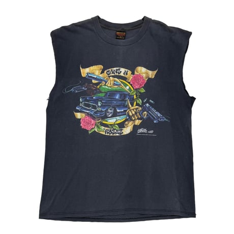 GUNS N’ ROSES 1993 UZI SUICIDE RECORDS SLEEVELESS BROCKUM XL 6145