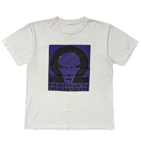 MARILYN MANSON SQUARE OMEGA LOGO BOOTLEG FITS LARGE WHITE 1684