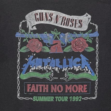 GUNS N' ROSES SKULL HAT METALLICA & FAITH NO MORE TOUR 1992 BLACK FITS LARGE 2634