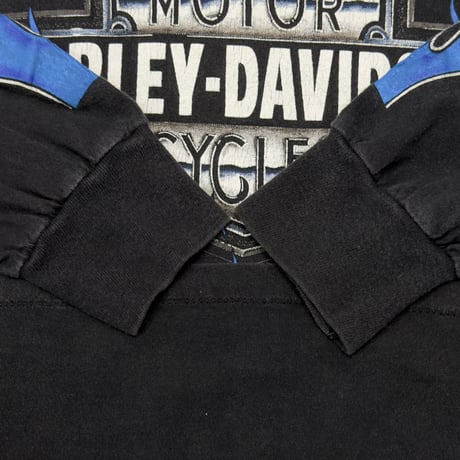 HARLEY DAVIDSON BLUE V FLAME BACK BAER LARGE 7939