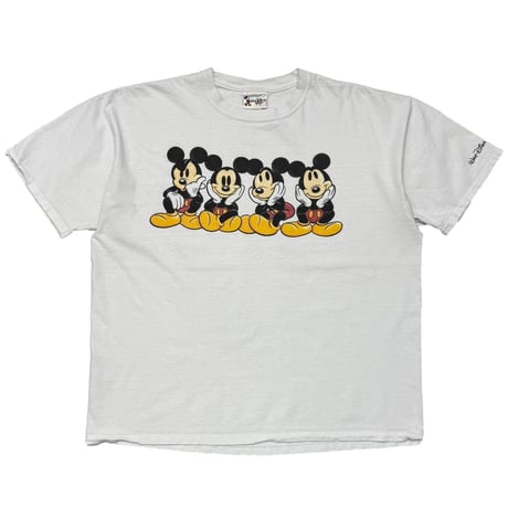 DISNEY VINTAGE 4 MICKEY DOUBLE SIDE WHITE FITS XL 1808
