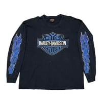 HARLEY DAVIDSON BLUE EMBLEM FLAME LS XXL 2910