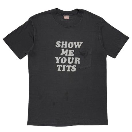 OLD&VINTAGE SHOW ME YOUR TITS POCKET TEE LARGE 4205
