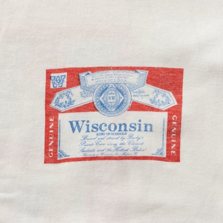 OLD&VINTAGE WISCONSIN Buweiser LABEL PARODY WHITE STEDMAN XL 3733