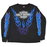 HARLEY DAVIDSON BLUE V FLAME LS ELLINGTON EMBLEM LARGE 1134