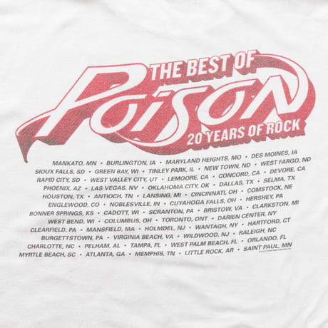POISON THE BEST OF POISON 20 YEARS OF ROCK WHITE HANES XL 1098
