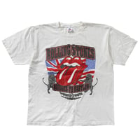 THE ROLLING STONES FLAG AND TONGUE BRIGES TO BABYLON BOOTLEG WHITE ALSTYLE LARGE 3229