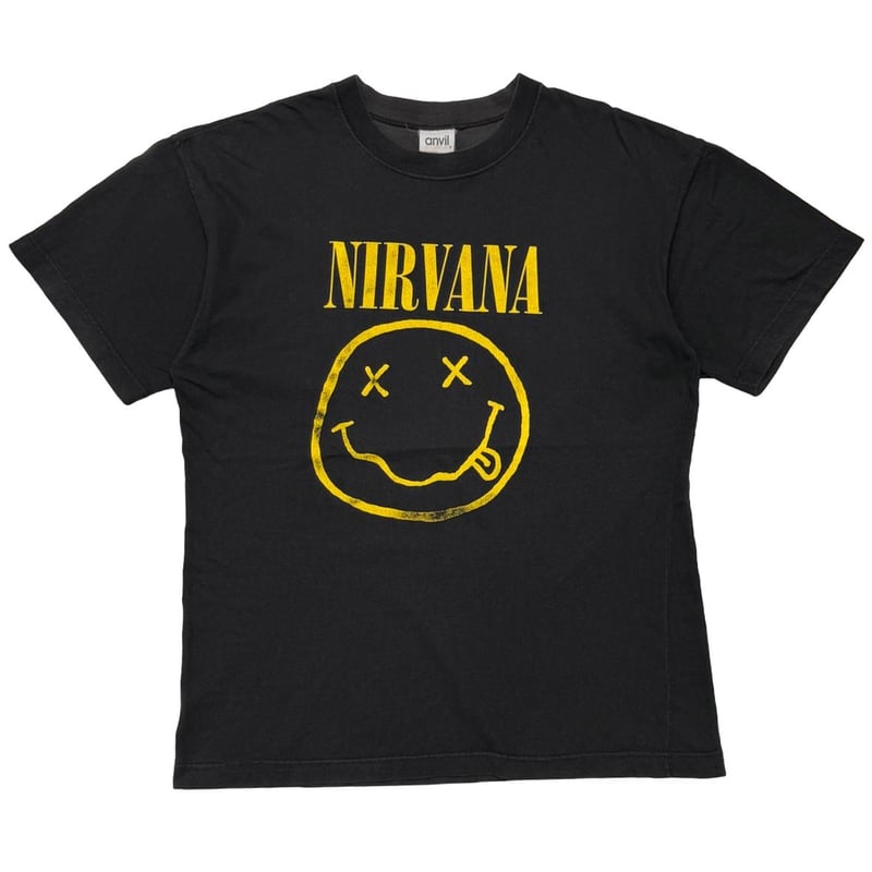ANVIL NIRVANA SMILE スマイル Tシャツ ブラック XL NIRVANA SMILE ANVIL LARGE 9486 | greatLAnd OSAKA
