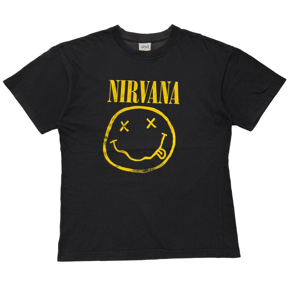 ANVIL NIRVANA SMILE スマイル Tシャツ ブラック XL NIRVANA SMILE ANVIL LARGE 9486 | greatLAnd OSAKA