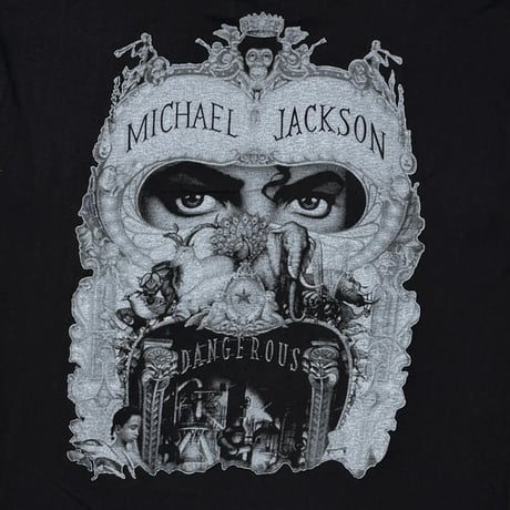 MICHAEL JACKSON DANGEROUS BLUE TEXT NAME DOUBLE SIDE BLACK LARGE 3658