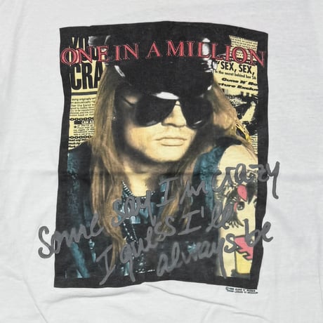 GUNS N' ROSES AXEL ROSE 1989 ONE IN A MILLION WHITE BROCKUM XL 0709